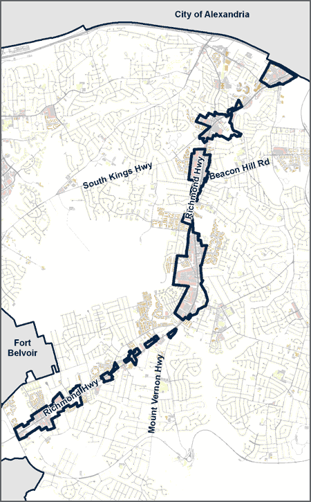 Richmond Highway Corridor boundaries map